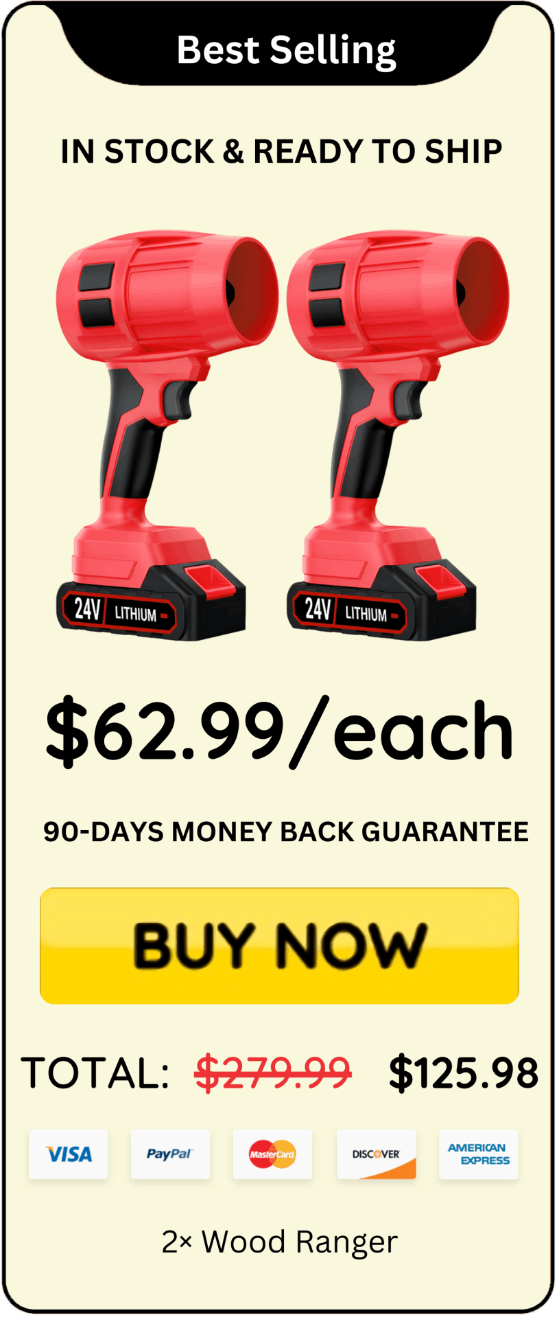 Wood Ranger Leaf Blower offer price 