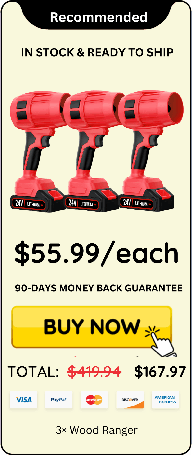 Wood Ranger Leaf Blower offer price 